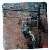 Workers during the construction of the Springdale water pipeline.
