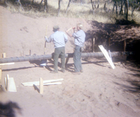 Workers during the construction of the Wiley Spring water pipeline.