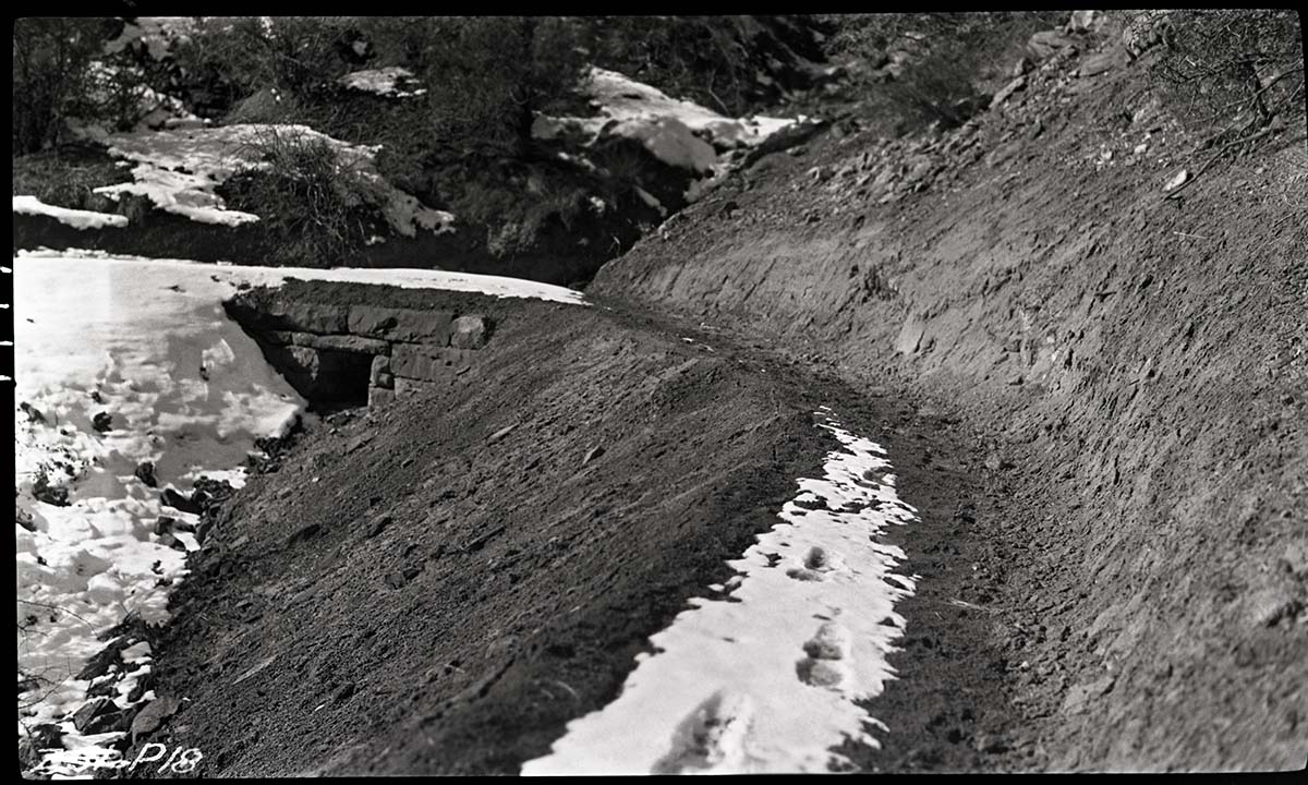 Birch Creek trail, showing type of rock culvert.