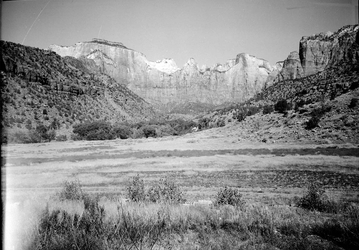 Exhibit material: scenic view, Oak Creek Canyon from patio of Visitor Center.