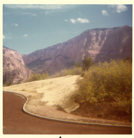 Color photo of the completion of the Kolob Canyon Road hydroseeding experiment.
