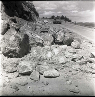 BW photos of rock slides in Kolob Canyons - 2x2.