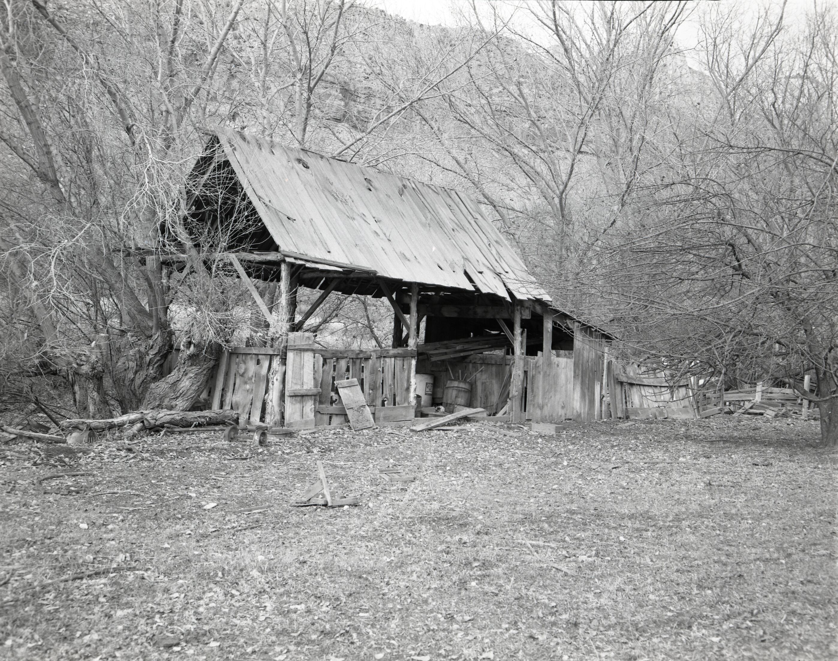 E.C. and H.F. Winder properties east of Virgin River, south of park boundary with outbuildings.