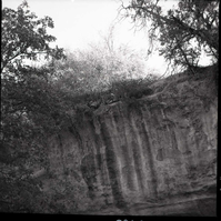 Site of motorcycle accident above small tunnel.