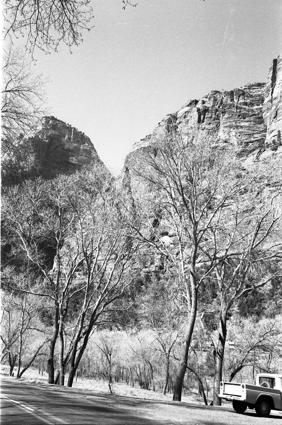 BW Photos of general interior views of Zion Canyon - 35mm.