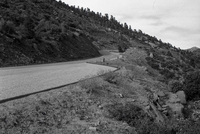 BW photos of rock slides in Kolob Canyons - 35mm.