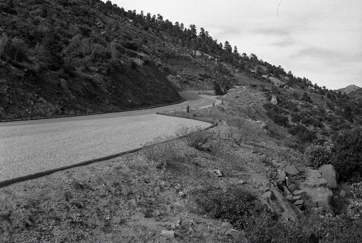 BW photos of rock slides in Kolob Canyons - 35mm.