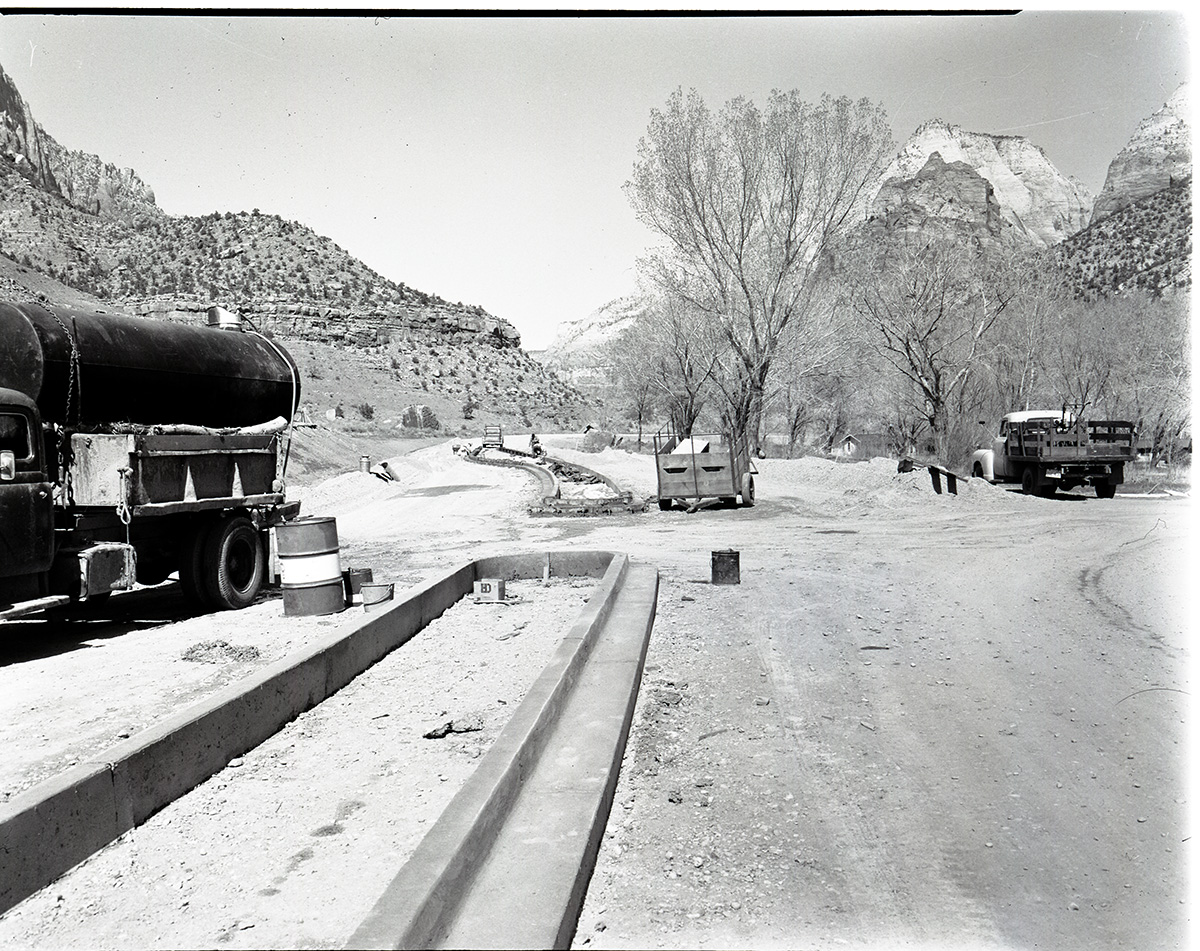 Highway 1 re-alignment - traffic divider grade separation near entrance to South Campground.