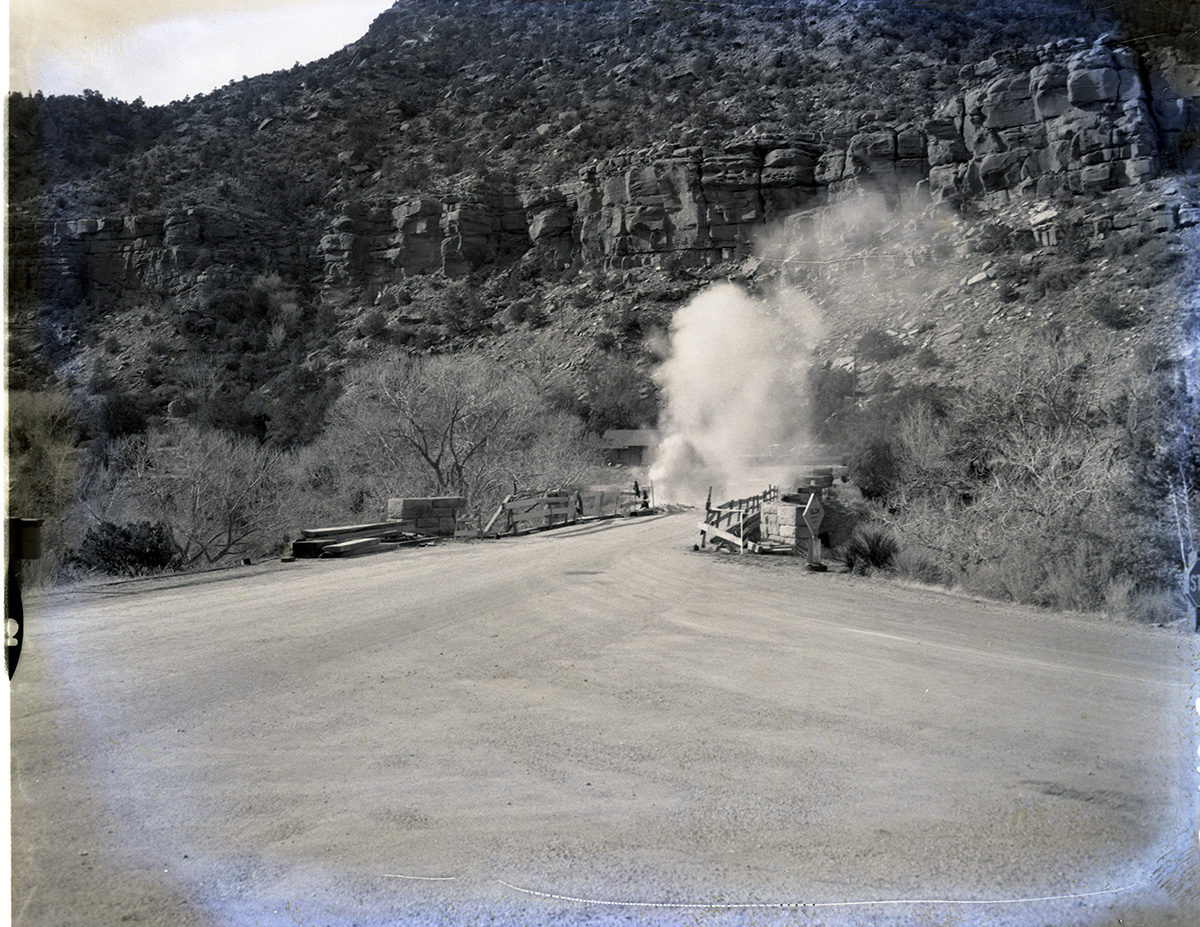 Blasting Old Bridge Curb.