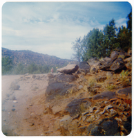 Large rocks on the side of the road during road work along the Kolob Terrace Road.