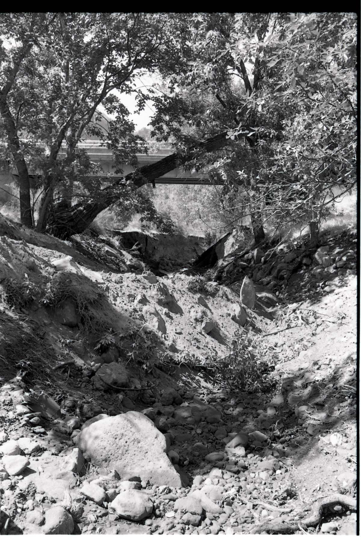 BW Photos of the damage from the Oak Creek flash flood of 1989.