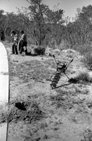 Workers during construction of headquarters addition.