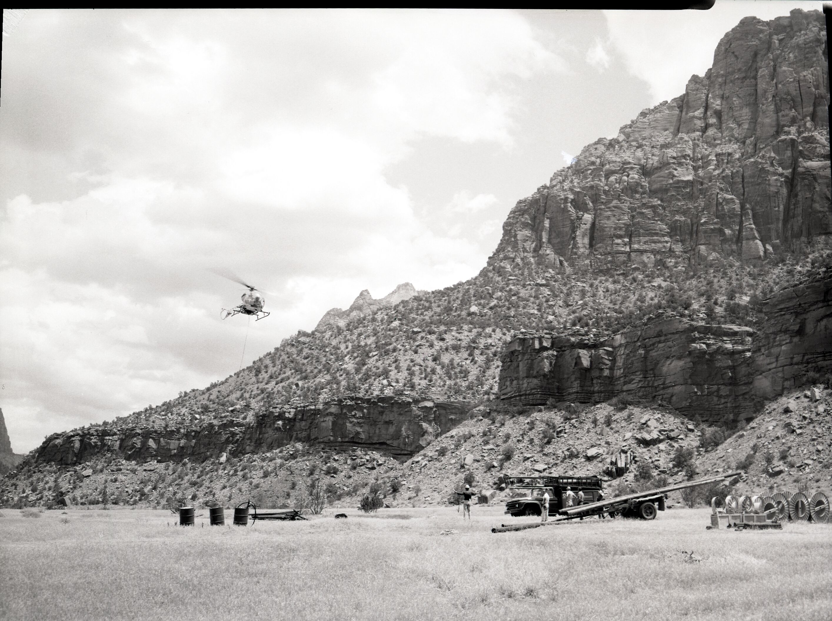Watchman sewer line crossing arroyo.