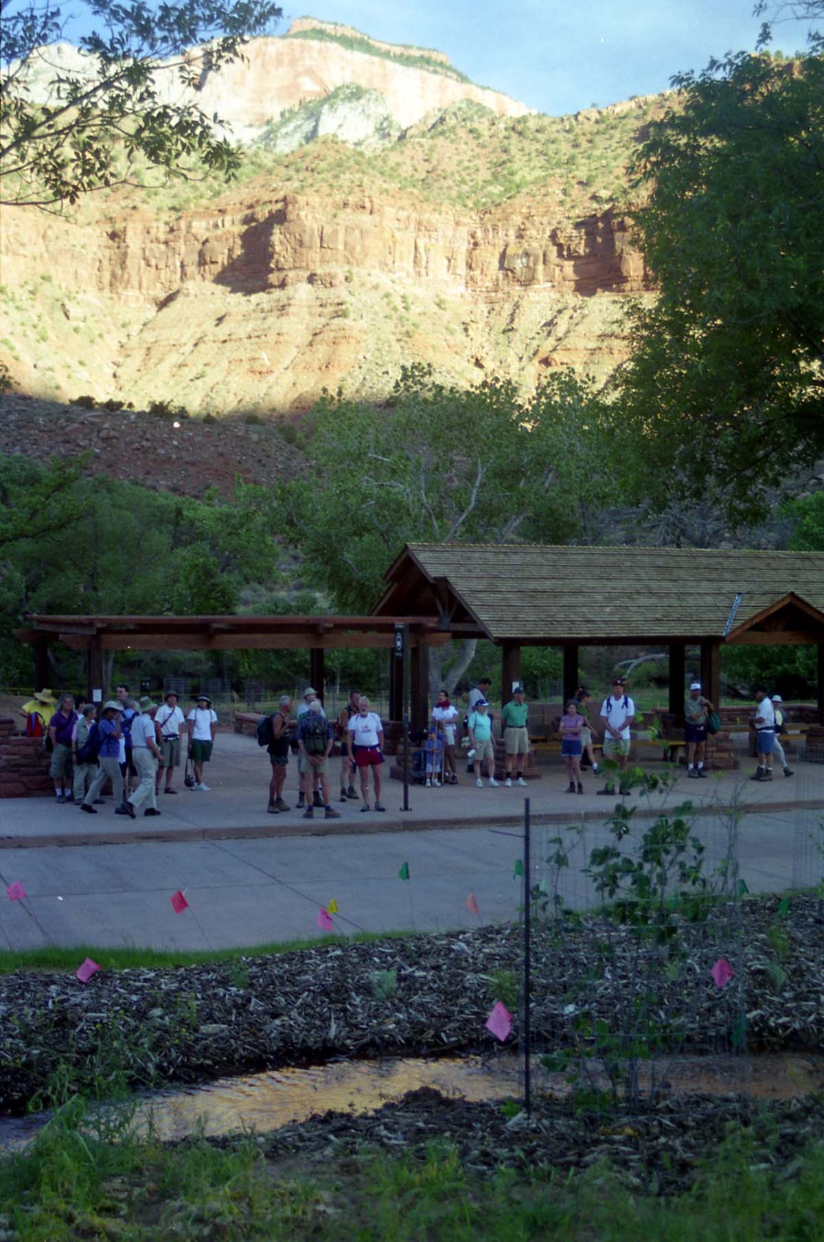 Color Photos of the official launch of the Zion shuttle system- same day as the new visitor center opening.