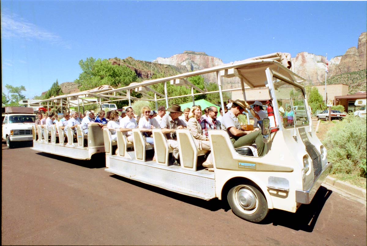 Color Photos of the parks 72nd anniversary celebrations- cake cutting, barbecue, speakers.