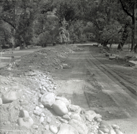 Road work along the scenic canyon drive near the Grotto.