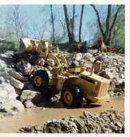 Color photos of channel clearing and bank stabilization along the Virgin River near Birch Creek.