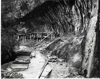 Repair of Weeping Rock Trail, concrete steps and stone work.