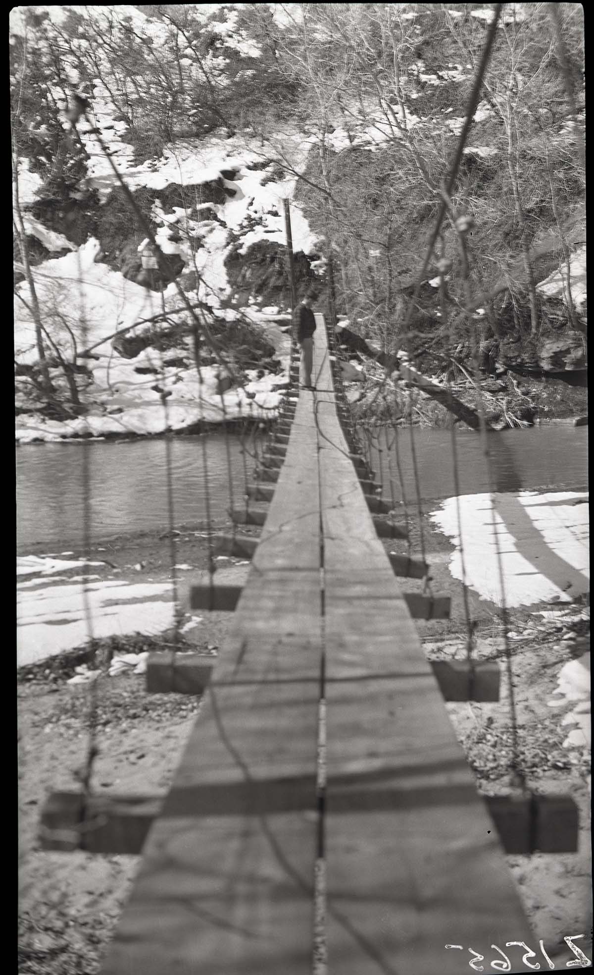 Original swinging bridge near Zion Lodge.