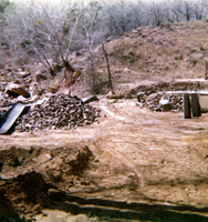 Color photo of the Virgin River channel stabilization and construction of the spillway near Birch Creek.