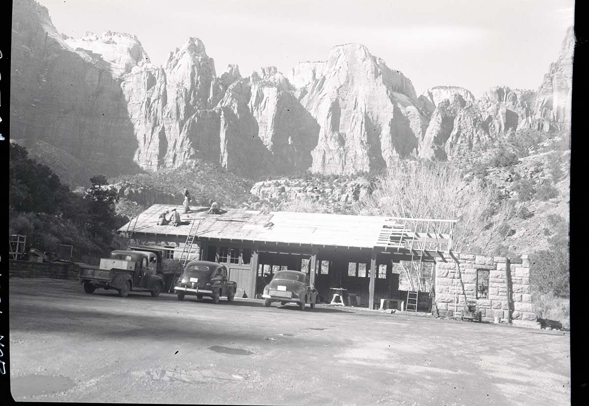 Reconstruction of machine shop, Building 77 after fire of January 3, 1953.