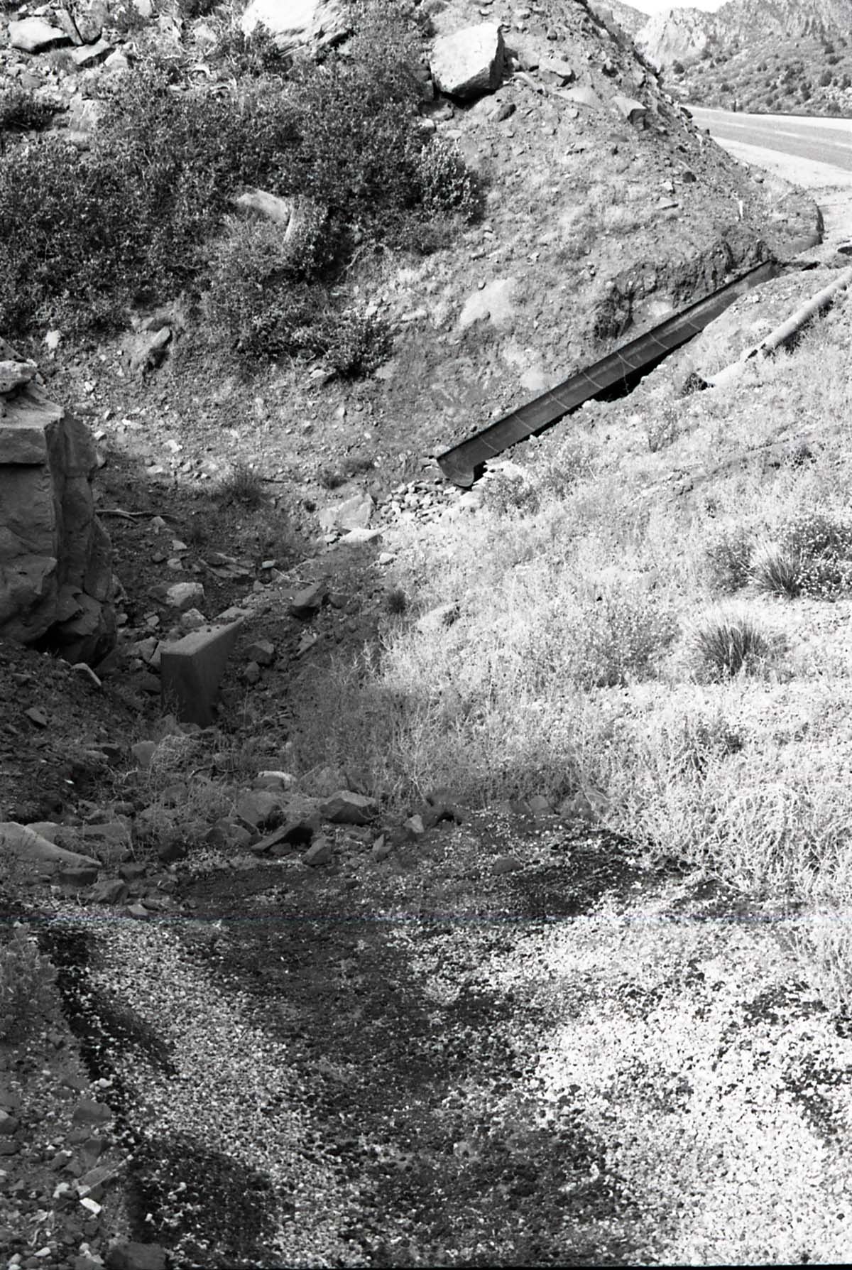 BW photos of rock slides in Kolob Canyons - 35mm.