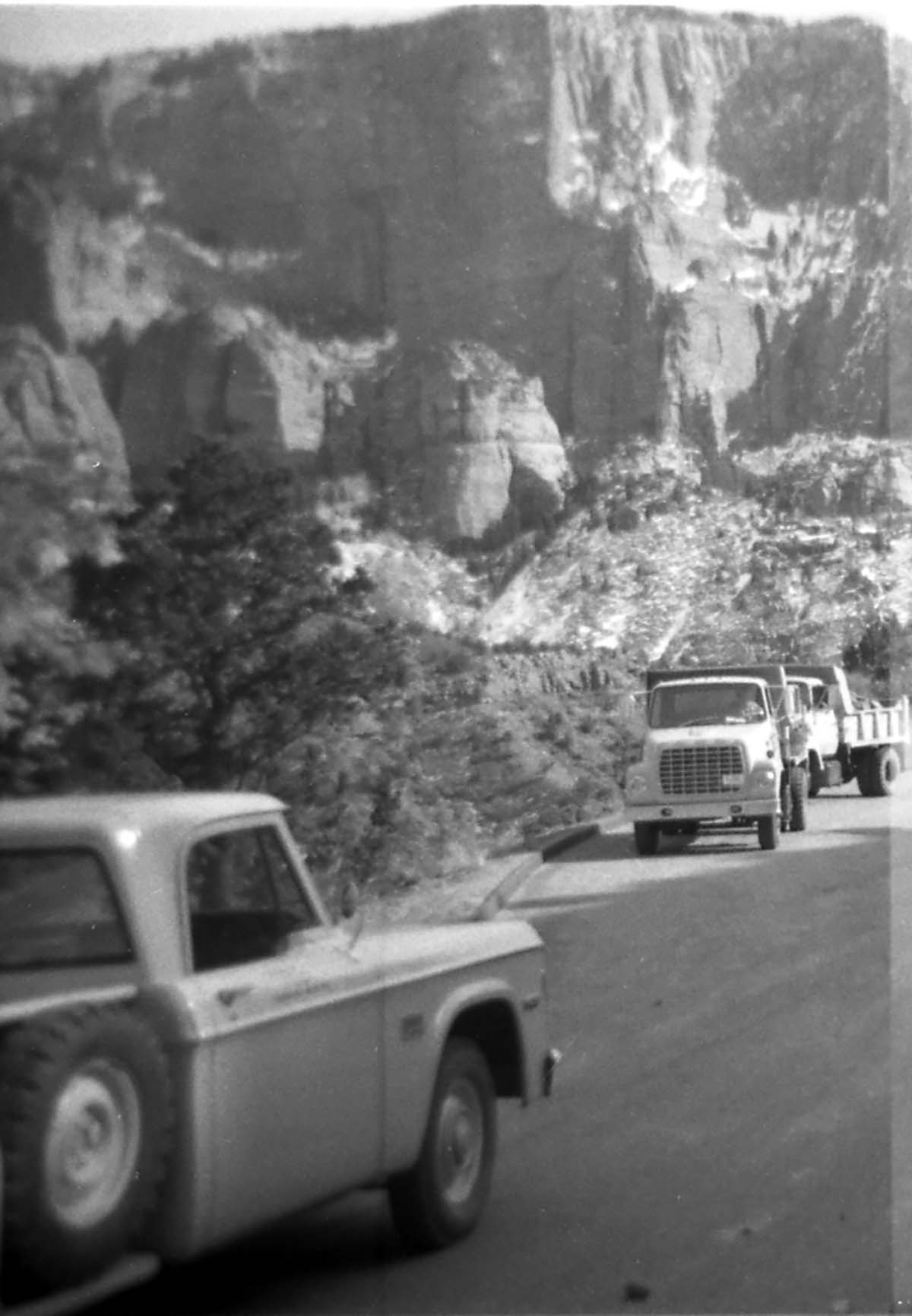 BW photos of rock slides in Kolob Canyons - 110mm.