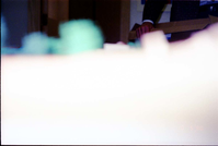 Color photos of an architectural model for an early proposed IMAX complex.