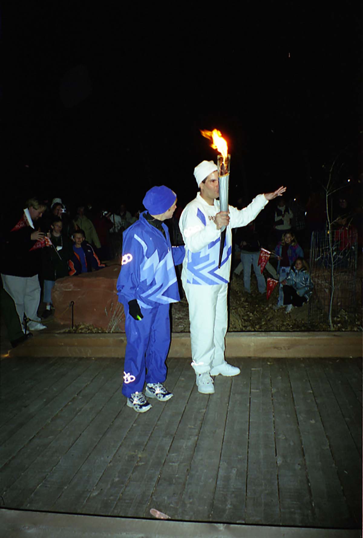 Color Photos of the ceremony surrounding the Olympic Torch passing through Zion.