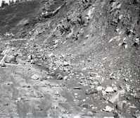 BW photos of rock slides in Kolob Canyons - 110mm.