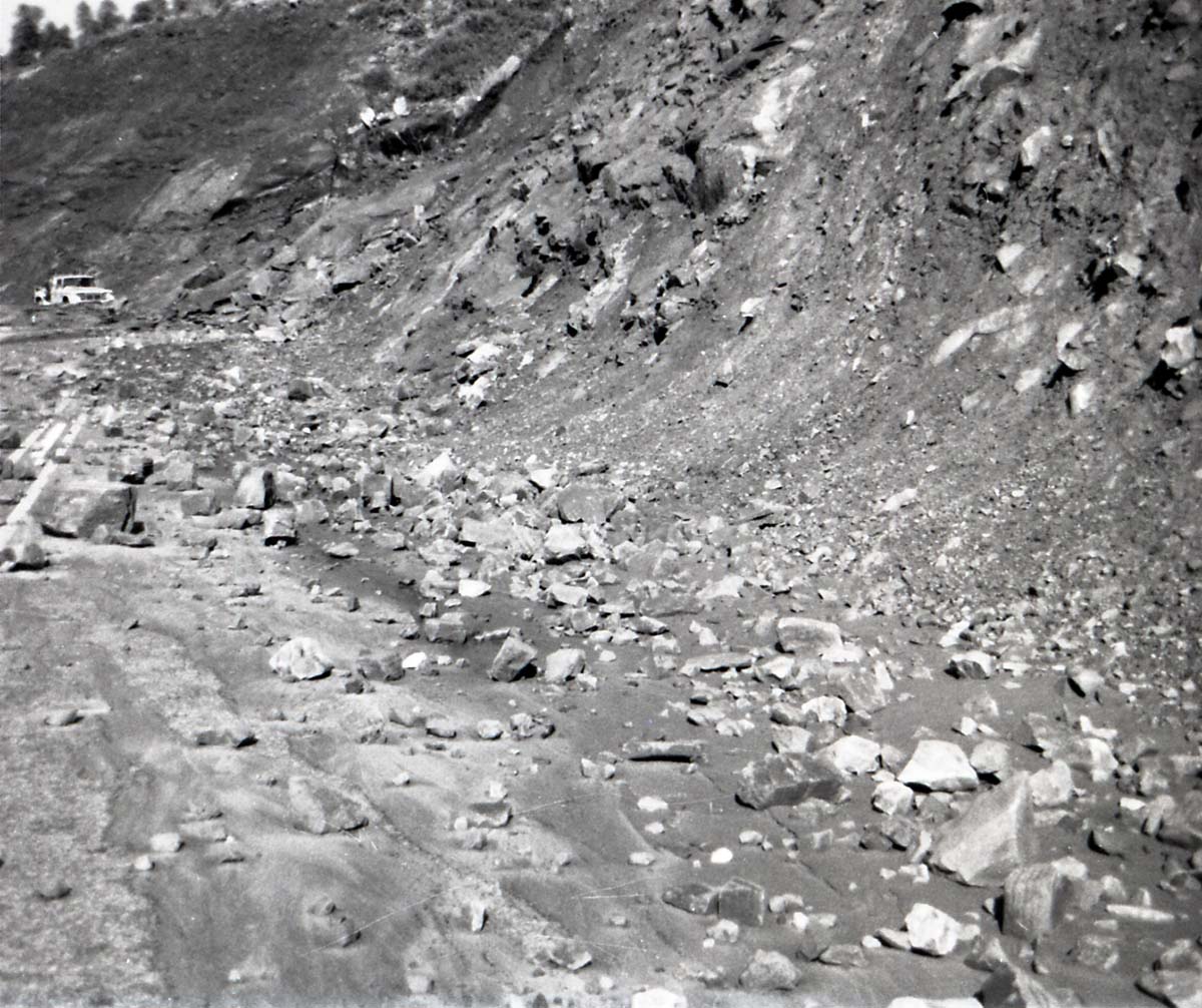 BW photos of rock slides in Kolob Canyons - 110mm.