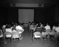 Visitors at orientation program at Visitor Center auditorium.