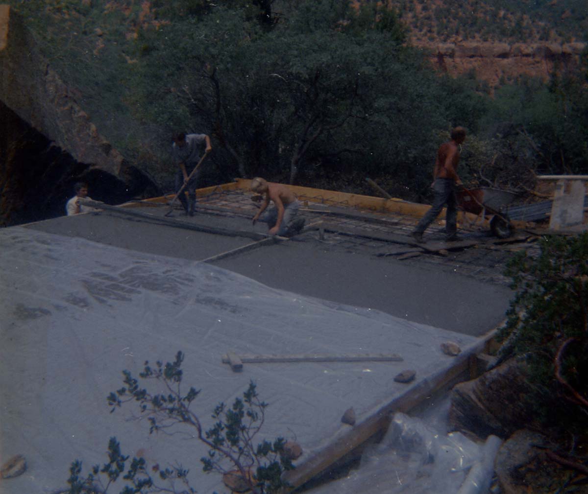Workers working during the construction of the Wiley Spring water vault.
