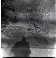 BW Photo of slide problems along the Emerald Pools Trail.