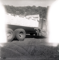 Construction vehicle during road grading to Chamberlain Ranch and the Narrows.