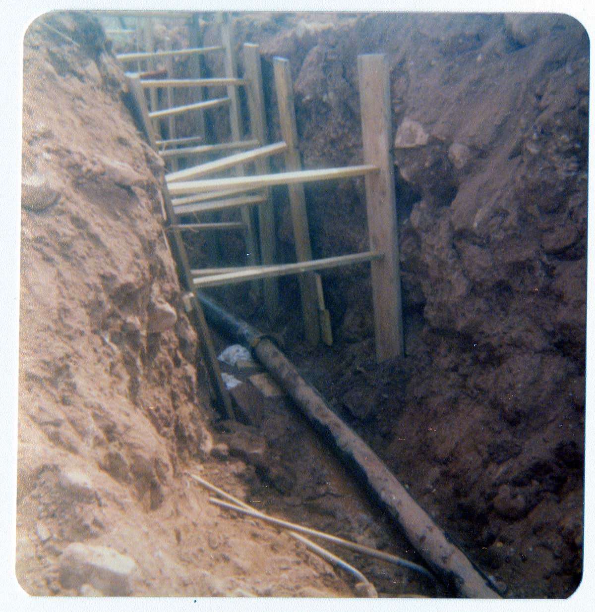 The Springdale water pipeline during construction.