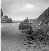 BW photos of rock slides in Kolob Canyons - 2x2.