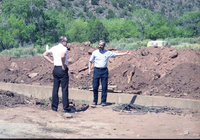 Color Photos of groundbreaking ceremony for remodeling of headquarters / visitor center building.