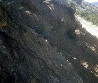 Color Photos of rock slides in Kolob Canyon.