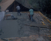 Workers working during the construction of the Wiley Spring water vault.