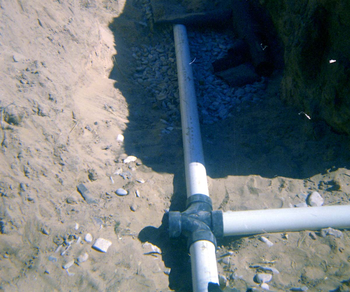 Section of piping system during the utilities project at Zion Lodge.