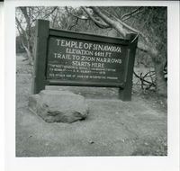 Sign at the Temple of Sinawava giving descriptive information.