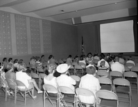 Visitors at orientation program at Visitor Center auditorium.