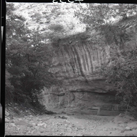 Site of motorcycle accident above small tunnel.