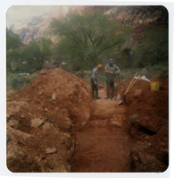 The Springdale water pipeline during construction.
