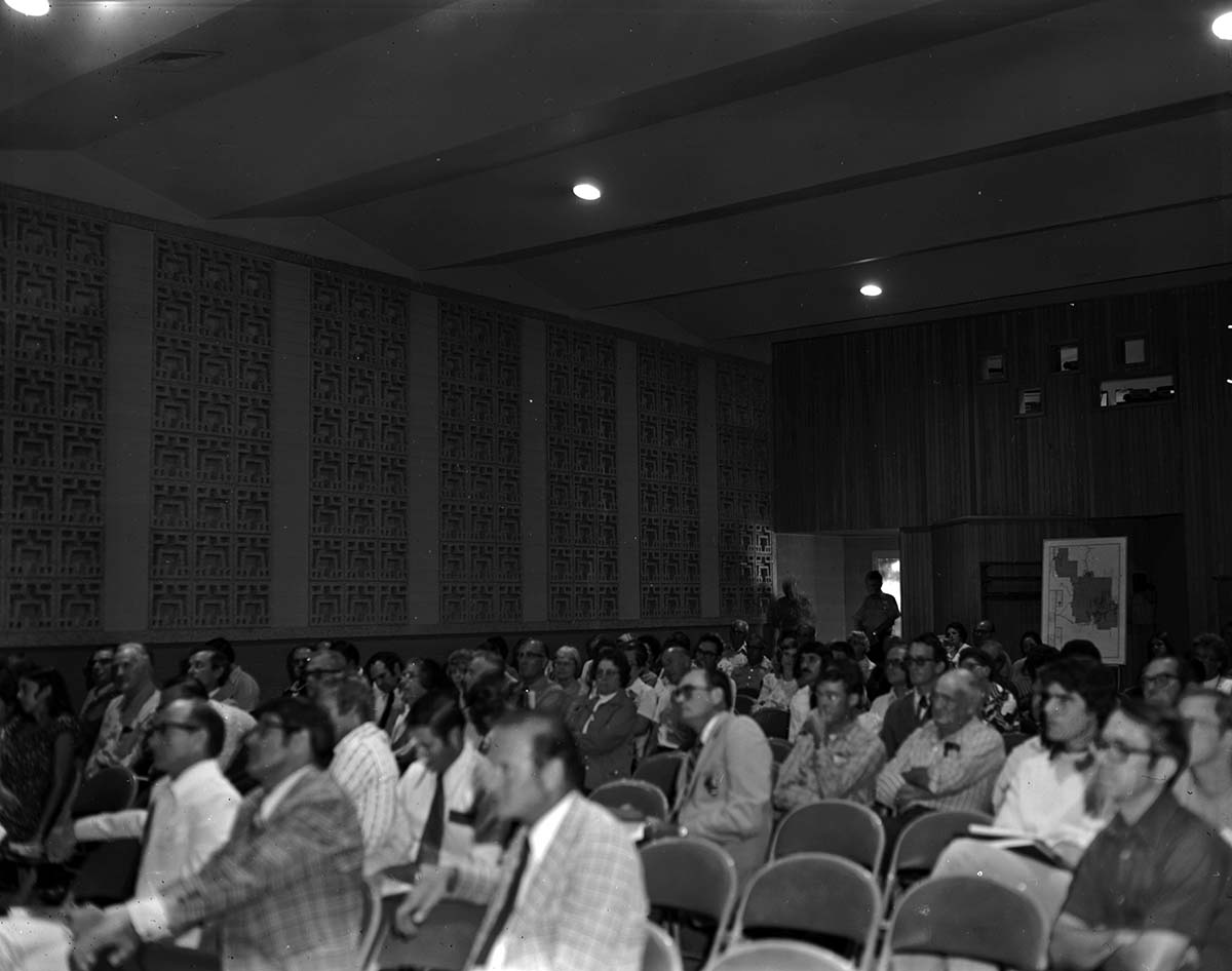 The Zion Master Plan hearings at the Visitor Center auditorium, September 20, 1975.