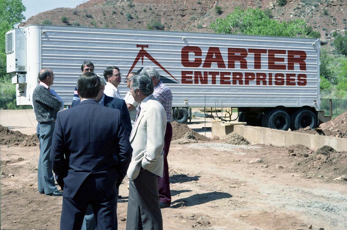 Color Photos of groundbreaking ceremony for remodeling of headquarters / visitor center building.