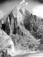 Red Arch Mountain. Zion-Mt. Carmel Highway in foreground.