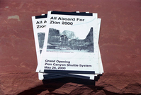 Color Photos of the official launch of the Zion shuttle system- same day as the new visitor center opening.