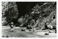 BW Photo of rock slide near echo rock - 35MM.